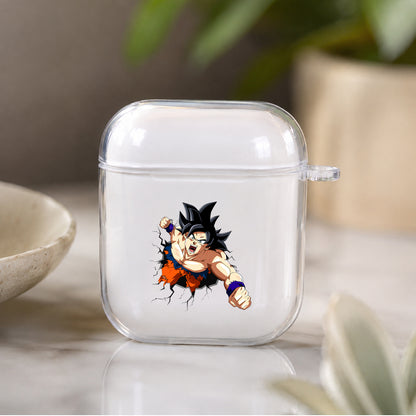 Goku Out Of The Wall Protective Clear Case Cover For Apple Airpods | Soft Silicone AirPods 1 / 2 Case | Protective Cover