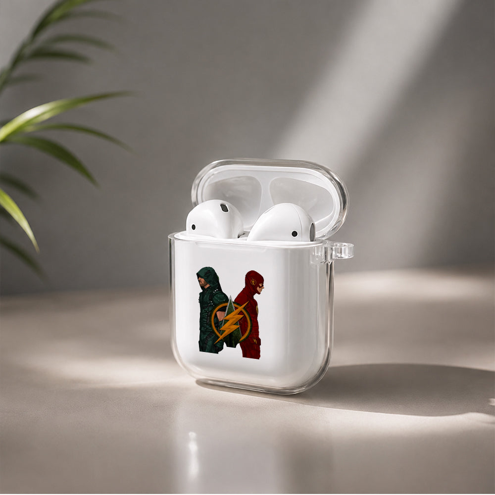 Arrow and The Flash Protective Clear Case Cover For Apple Airpods | Soft Silicone AirPods 1 / 2 Case | Protective Cover