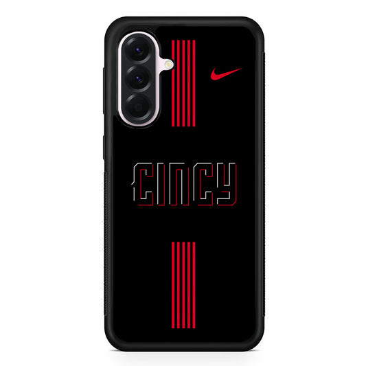 MLB Cincinnati Reds Black Nike Samsung Galaxy A56 Case | Samsung Galaxy A56 Protective Rubber Case