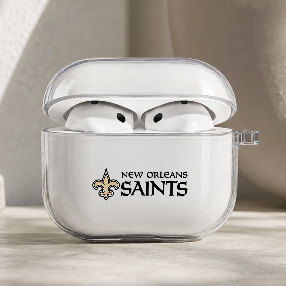 NFL New Orleans Saints Symbol Protective Apple AirPods Pro 3 Clear Case | Shockproof Cover