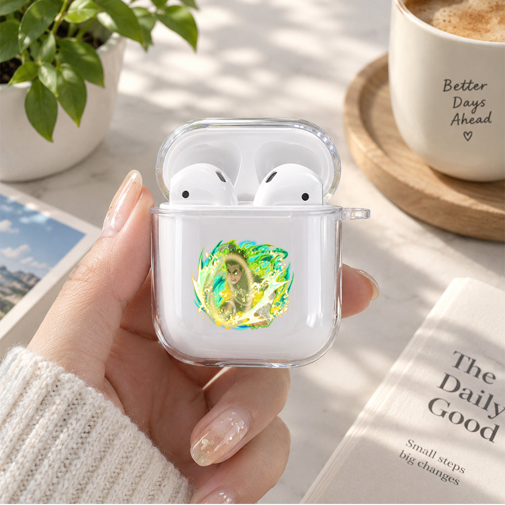 Rock Lee Ultimate Jutsu Protective Clear Case Cover For Apple Airpods | Soft Silicone AirPods 1 / 2 Case | Protective Cover