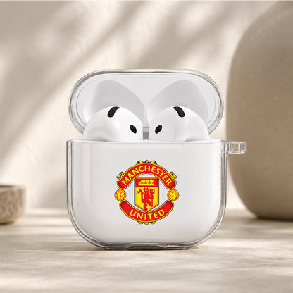 Manchester United Football Logo Protective Apple Airpods 4 Clear Case - Durable Clear Protection