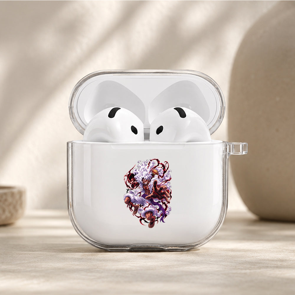 Luffy Sun God Form Protective Apple Airpods 4 Clear Case - Durable Clear Protection