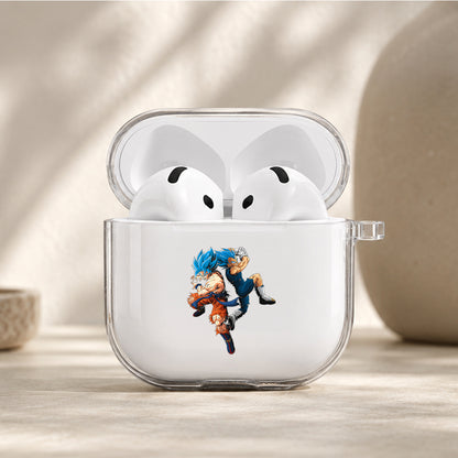 Goku and Vegeta Blue Protective Apple Airpods 4 Clear Case - Durable Clear Protection