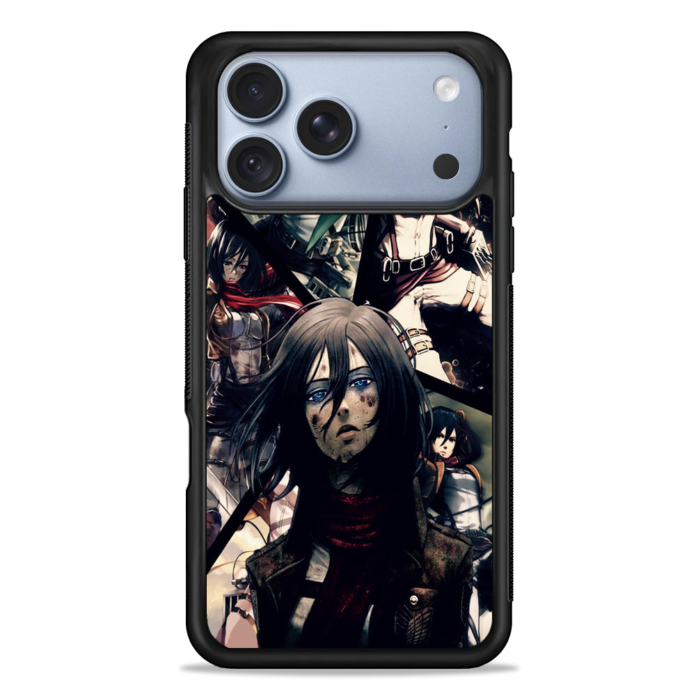 Mikasa Ackerman Collage iPhone 18 Pro Case - iPhone 18 Pro Silicone Case