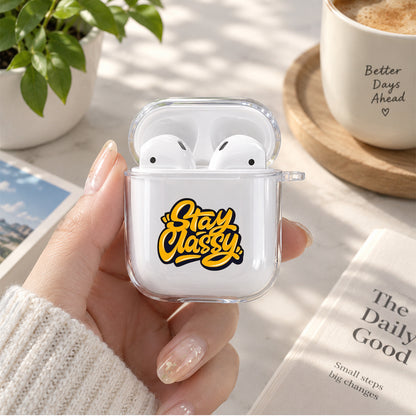 Quotes be Classy Protective Clear Case Cover For Apple Airpods | Soft Silicone AirPods 1 / 2 Case | Protective Cover