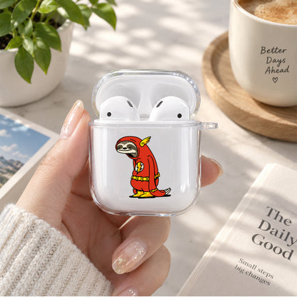 Sloth Flash Protective Clear Case Cover For Apple Airpods | Soft Silicone AirPods 1 / 2 Case | Protective Cover