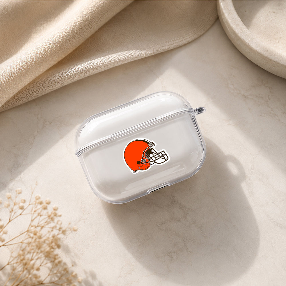NFL Cleveland Browns Symbol Protective Apple AirPods Pro 3 Clear Case | Shockproof Cover