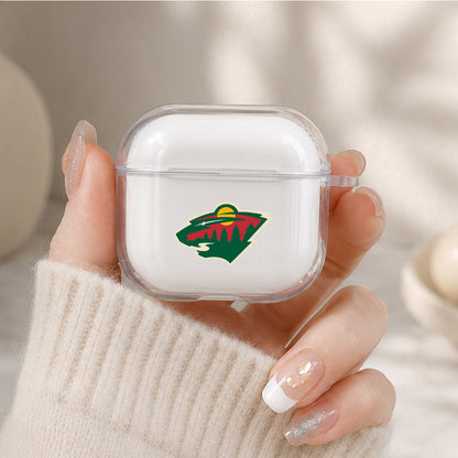 NHL Minnesota Wild Logo Protective Apple Airpods 4 Clear Case - Durable Clear Protection