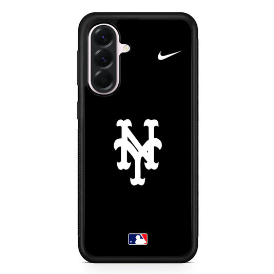 MLB New York Mets Black Nike Samsung Galaxy A56 Case | Samsung Galaxy A56 Protective Rubber Case