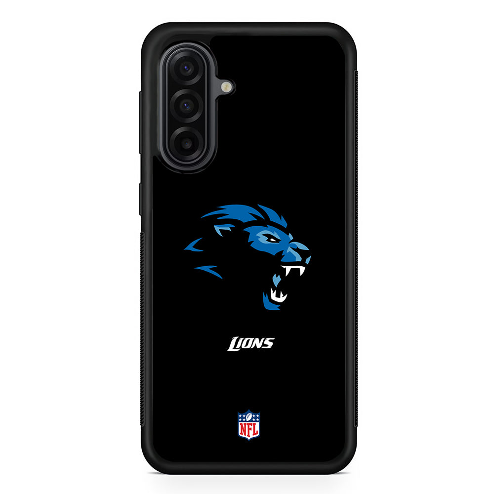 NFL Detroit Lions Black Samsung Galaxy A17 Case | Durable Rubber Samsung Galaxy A17 Phone Case