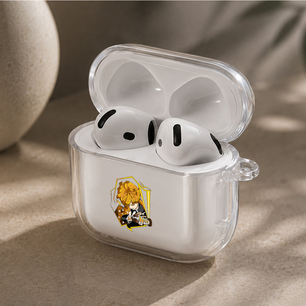 Demon Slayer Zenitsu Thunder Protective Apple Airpods 4 Clear Case - Durable Clear Protection