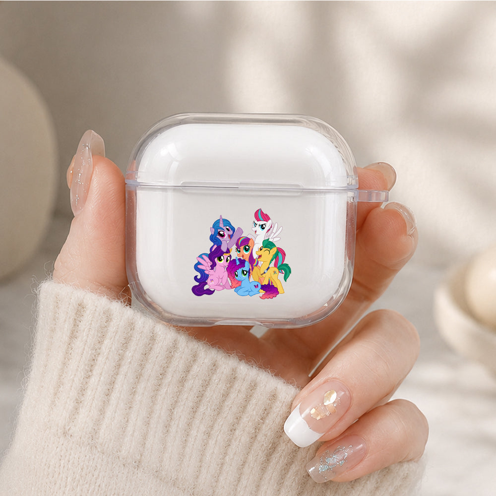 My Little Pony Main Characters Protective Apple Airpods 4 Clear Case - Durable Clear Protection