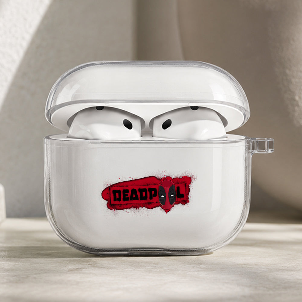 Deadpool Splash Red Protective Apple AirPods Pro 3 Clear Case | Shockproof Cover
