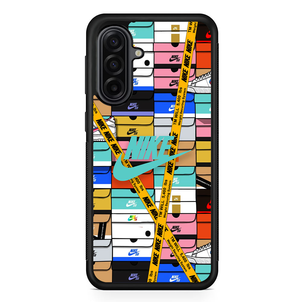 Nike Box Shoes Collage Samsung Galaxy A17 Case | Durable Rubber Samsung Galaxy A17 Phone Case