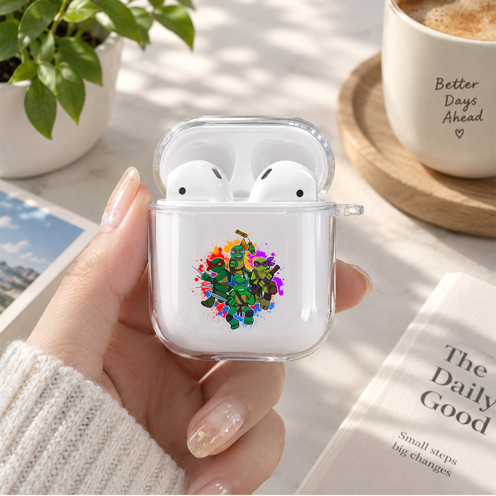 Ninja Turtles Mini Protective Clear Case Cover For Apple Airpods | Soft Silicone AirPods 1 / 2 Case | Protective Cover