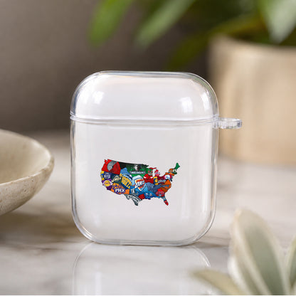 Map of NBA Protective Clear Case Cover For Apple Airpods | Soft Silicone AirPods 1 / 2 Case | Protective Cover