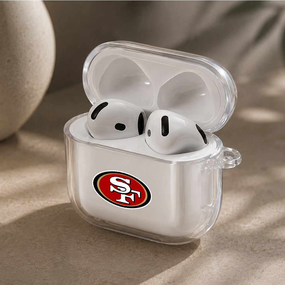 NFL San Francisco 49ers Logo Protective Apple Airpods 4 Clear Case - Durable Clear Protection