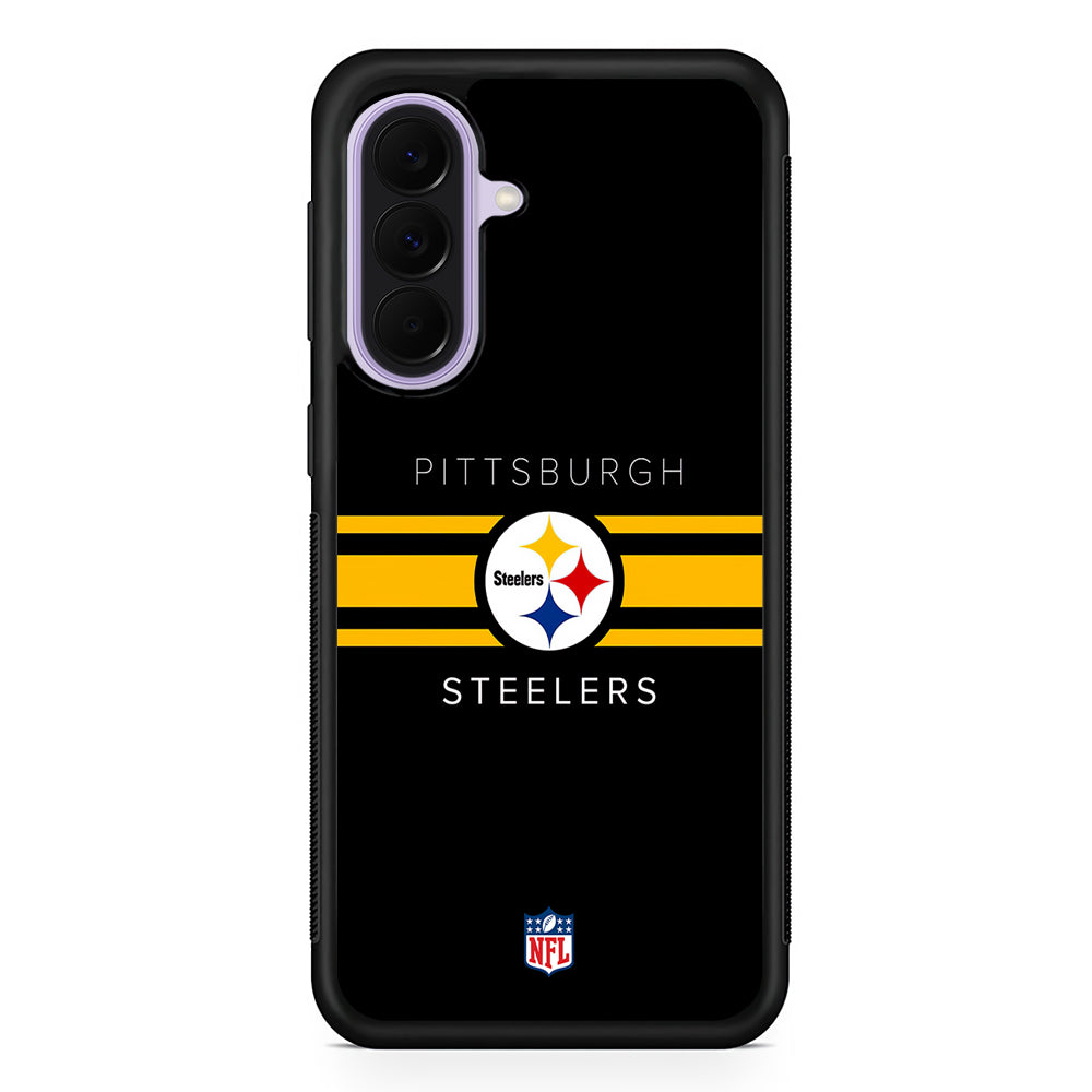 NFL Pittsburgh Steelers Yellow Stripe Samsung Galaxy A37 Case | Samsung Galaxy A37 Rubber Protective Case