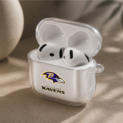 NFL Baltimore Ravens Logo Protective Apple Airpods 4 Clear Case - Durable Clear Protection