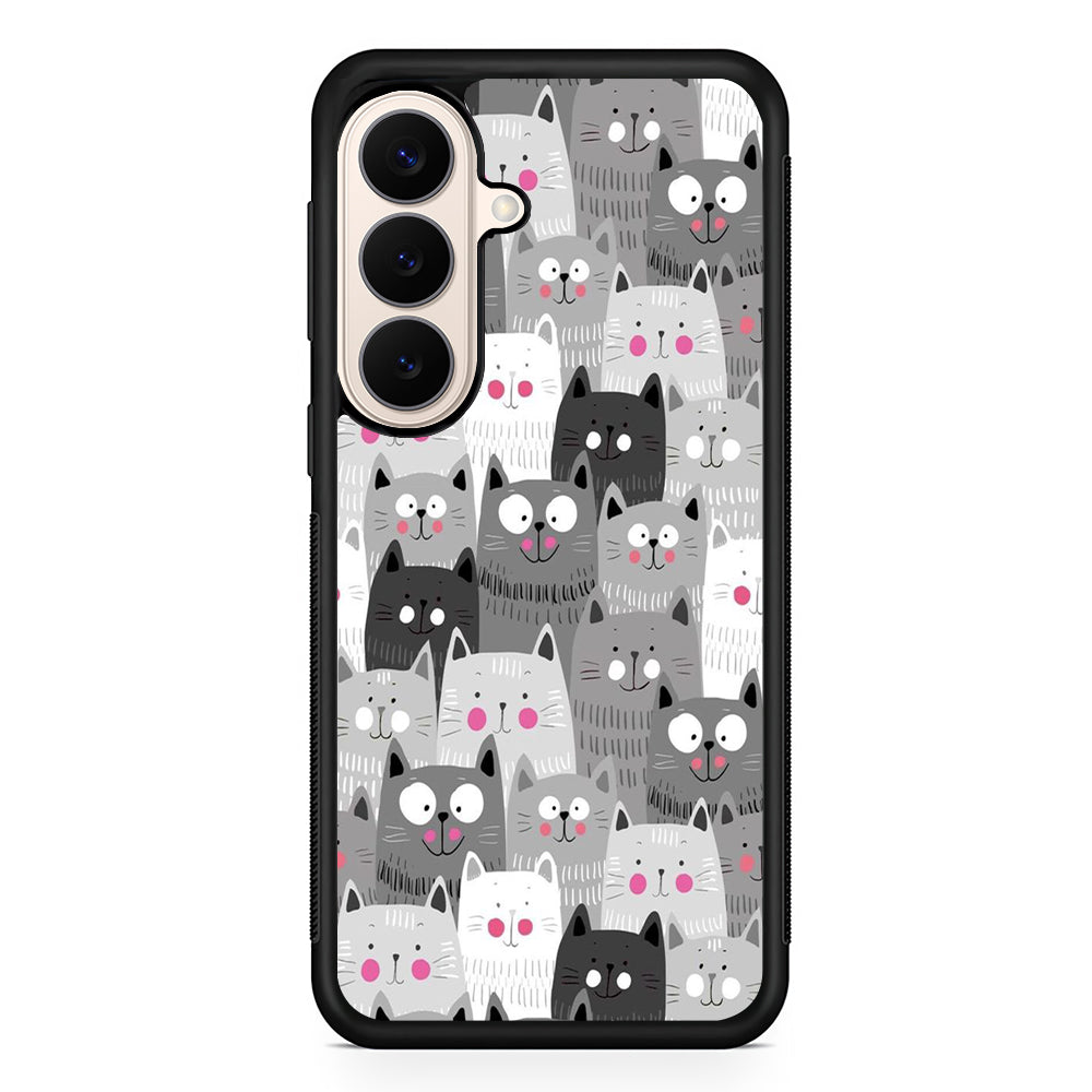 Cute Cat 001 Samsung Galaxy S26 Case | Durable Protective Rubber Cover