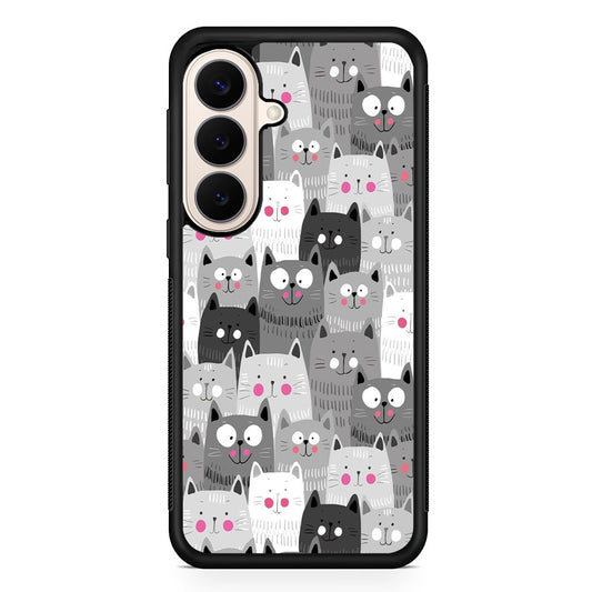 Cute Cat 001 Samsung Galaxy S26 Case | Durable Protective Rubber Cover