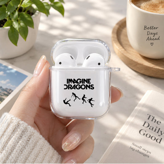 Imagine Dragons Silhouette Figures Protective Clear Case Cover For Apple Airpods | Soft Silicone AirPods 1 / 2 Case | Protective Cover