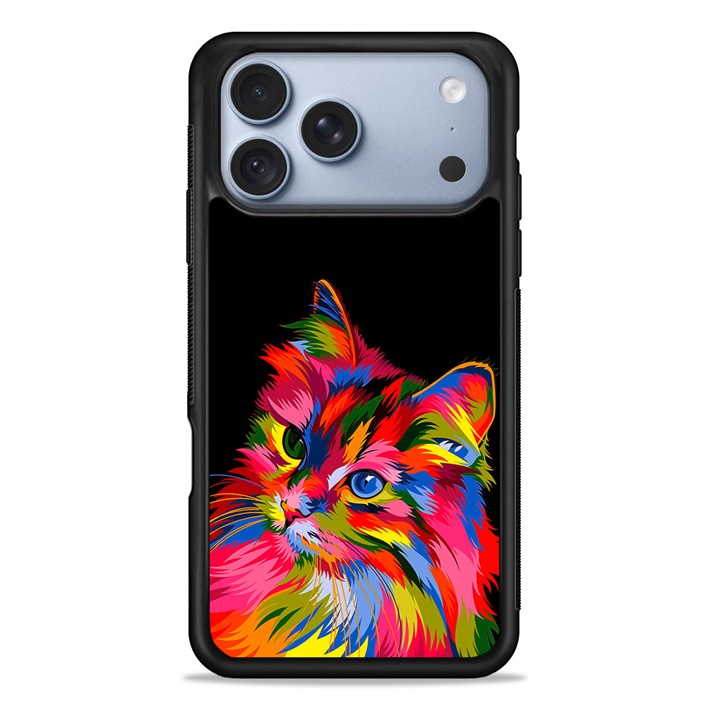 Cat Colorful Art Painting iPhone 18 Pro Case - iPhone 18 Pro Silicone Case