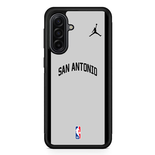 NBA San Antonio Spurs Gray Jordan Samsung Galaxy A17 Case | Durable Rubber Samsung Galaxy A17 Phone Case