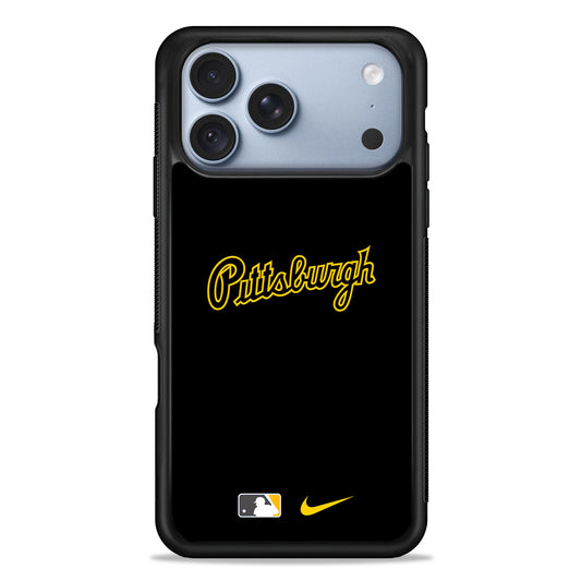 MLB Pittsburgh Pirates Black Nike iPhone 18 Pro Case - iPhone 18 Pro Silicone Case