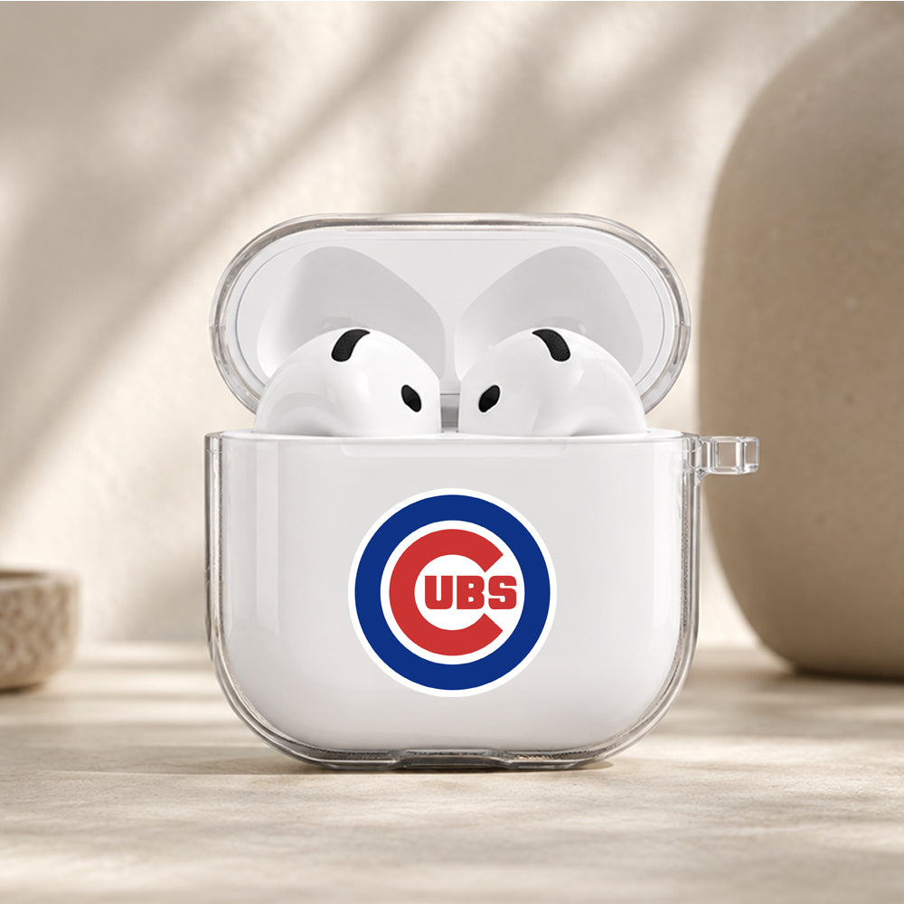 MLB Chicago Cubs Logo Protective Apple Airpods 4 Clear Case - Durable Clear Protection