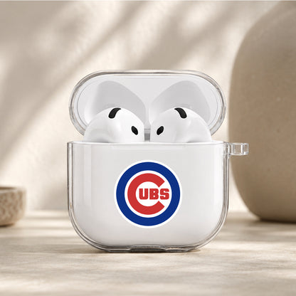 MLB Chicago Cubs Logo Protective Apple Airpods 4 Clear Case - Durable Clear Protection