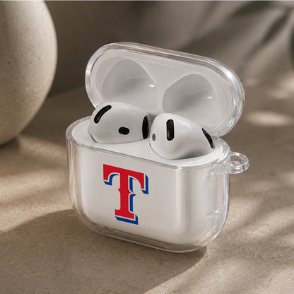 MLB Texas Rangers Logo Protective Apple Airpods 4 Clear Case - Durable Clear Protection