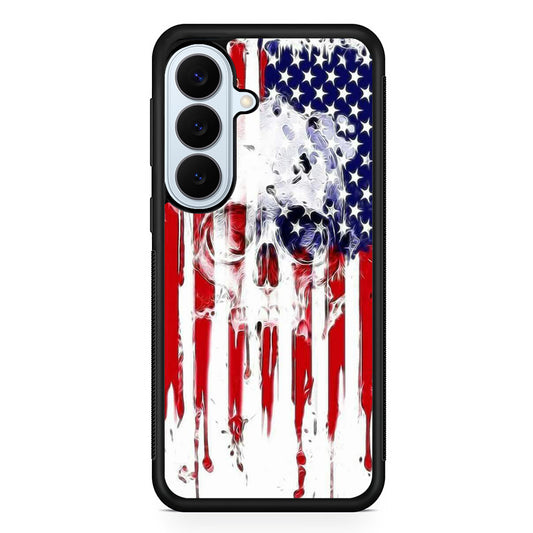 USA Flag Skull Samsung Galaxy S26 Plus Case | Slim Protective Rubber Cover