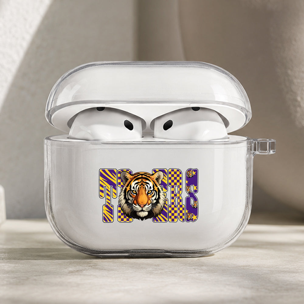LSU Tigers Purple and Gold Protective Apple AirPods Pro 3 Clear Case | Shockproof Cover