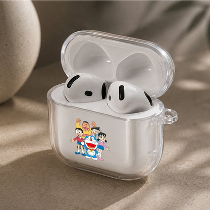 Doraemon Main Character Protective Apple Airpods 4 Clear Case - Durable Clear Protection