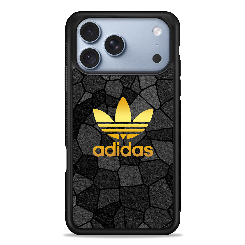 Adidas Gold Rock Patern iPhone 18 Pro Case - iPhone 18 Pro Silicone Case