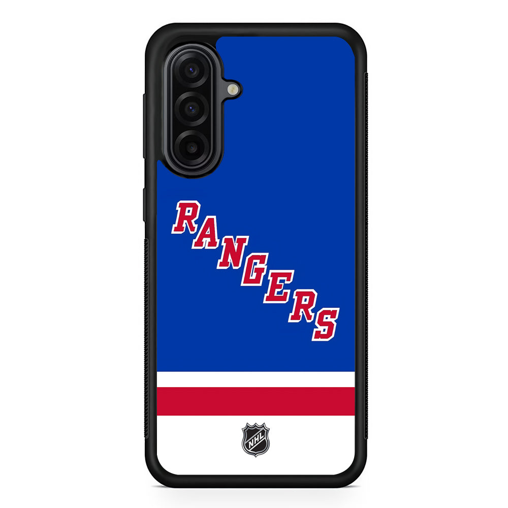 NHL New York Rangers Blue Samsung Galaxy A17 Case | Durable Rubber Samsung Galaxy A17 Phone Case
