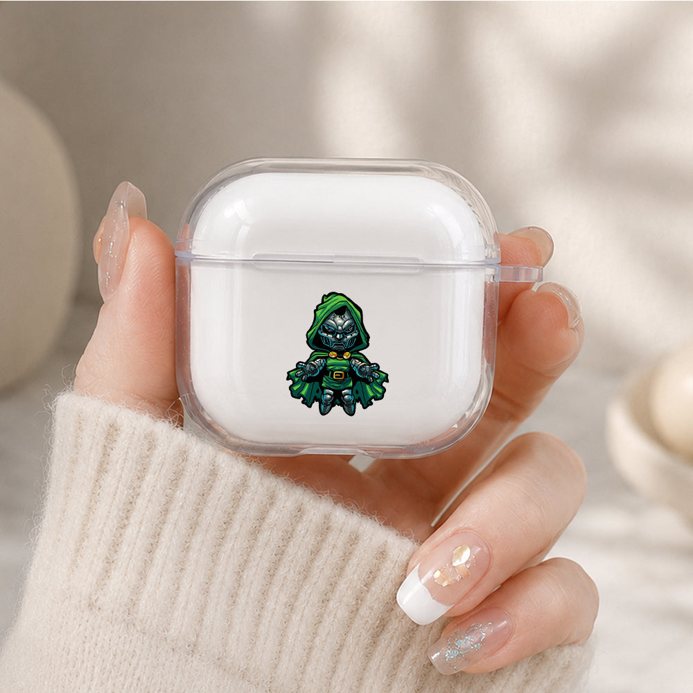Doctor Doom Floating Stance Protective Apple Airpods 4 Clear Case - Durable Clear Protection