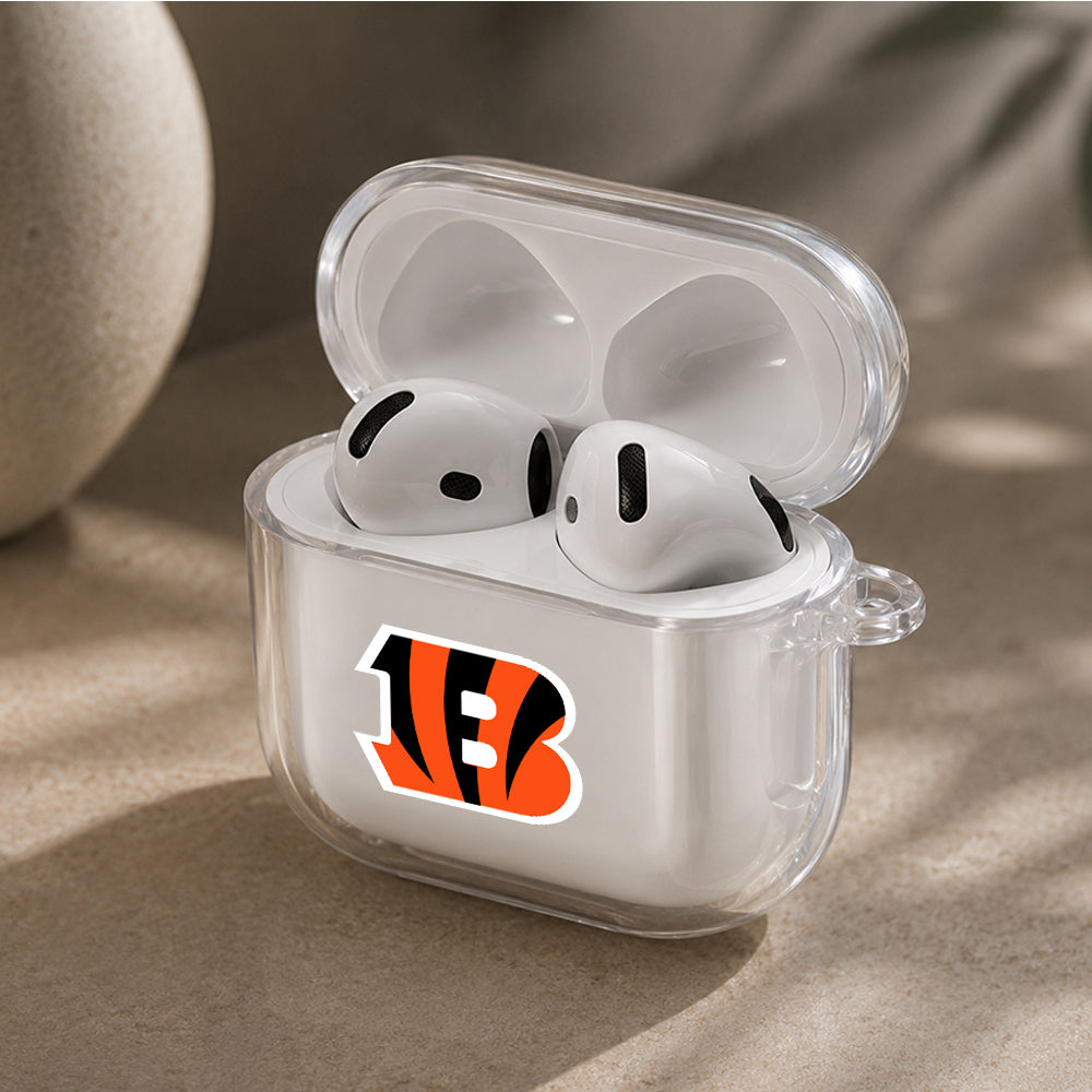 NFL Cincinnati Bengals Logo Protective Apple Airpods 4 Clear Case - Durable Clear Protection