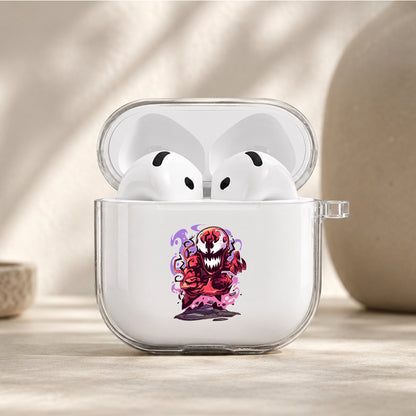 Carnage Predaetory Face Protective Apple Airpods 4 Clear Case - Durable Clear Protection