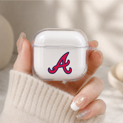 MLB Atlanta Braves Logo Protective Apple Airpods 4 Clear Case - Durable Clear Protection