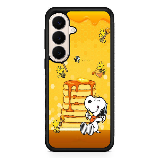 Snoopy Eats Honey Samsung Galaxy S26 Case | Durable Protective Rubber Cover