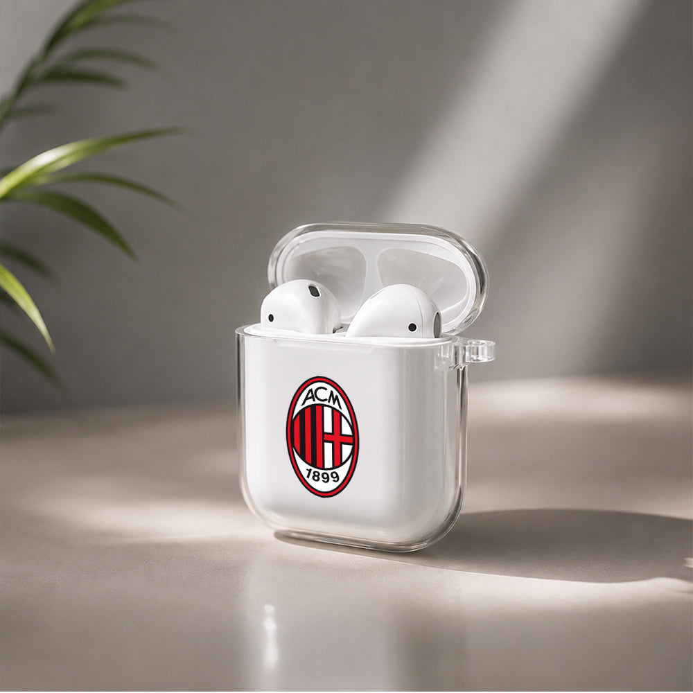 AC Milan 1899 Logo Protective Clear Case Cover For Apple Airpods | Soft Silicone AirPods 1 / 2 Case | Protective Cover