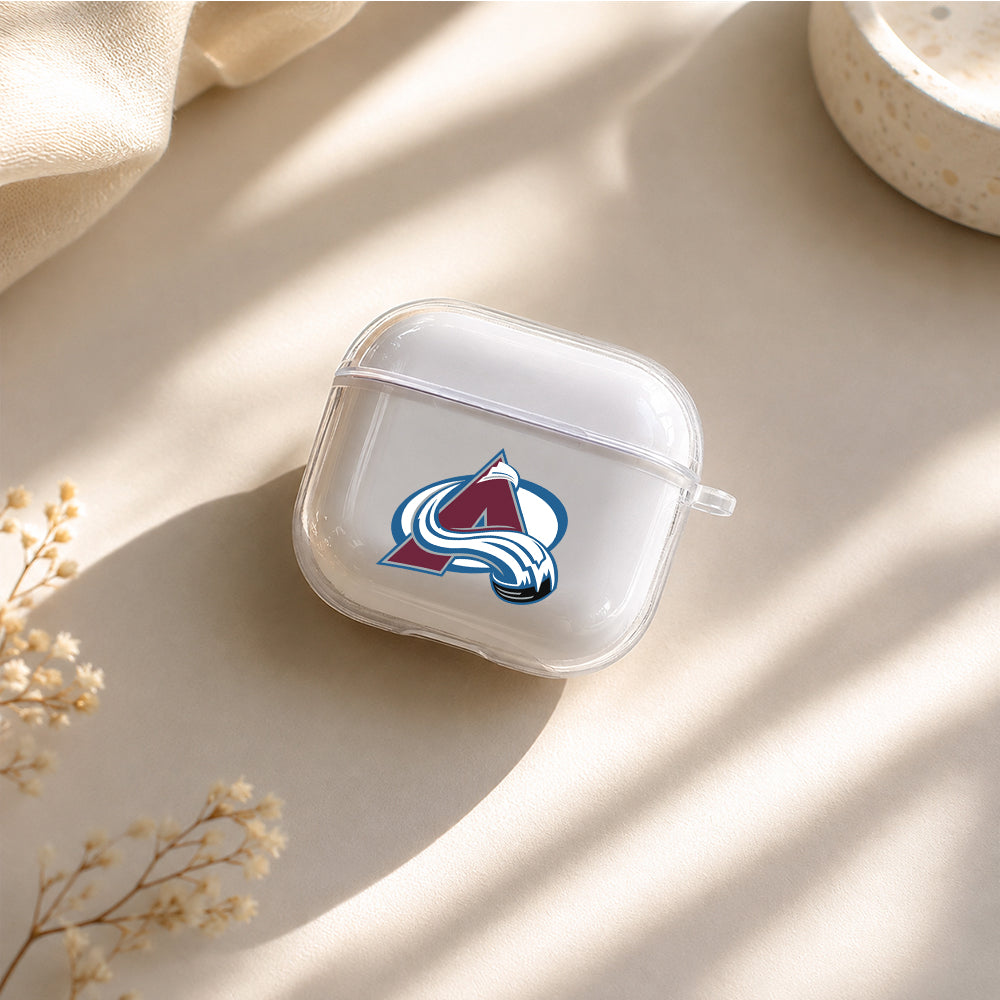 NHL Colorado Avalanche Logo Protective Apple Airpods 4 Clear Case - Durable Clear Protection