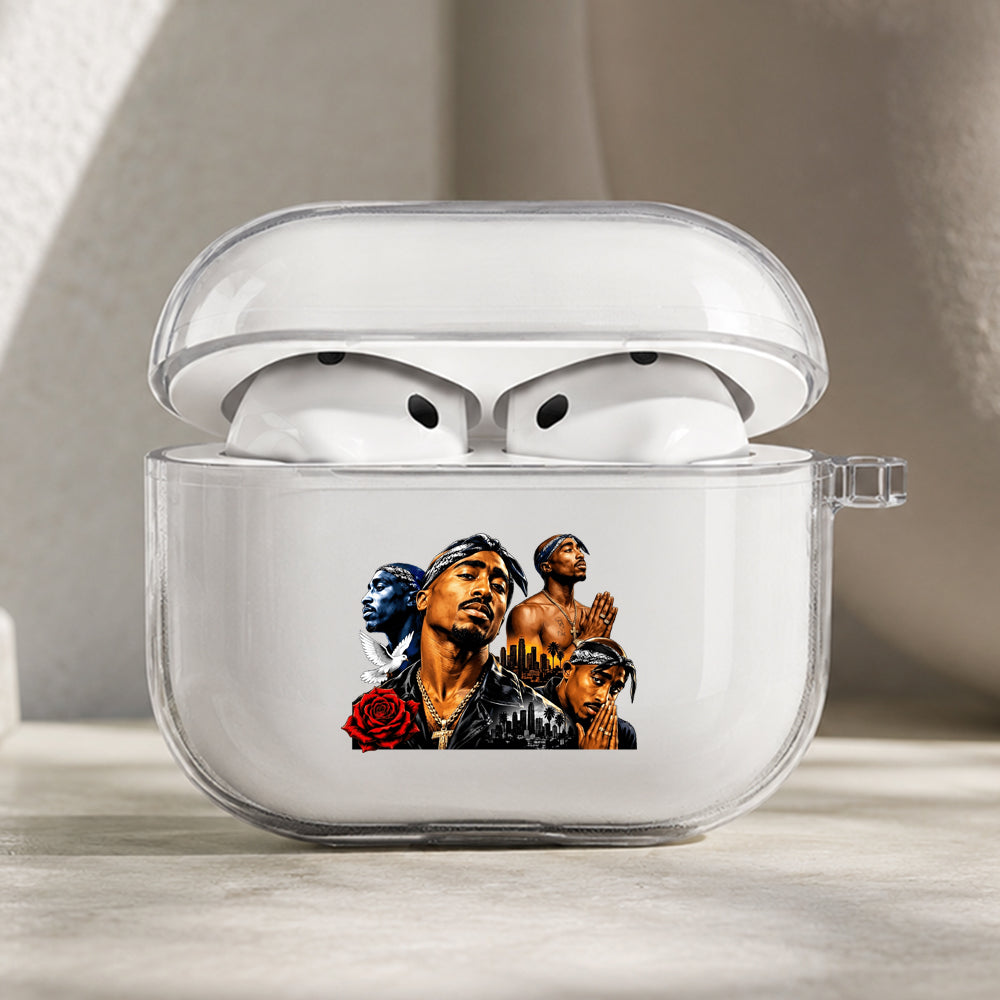 Tupac Tribute Collage Protective Apple AirPods Pro 3 Clear Case | Shockproof Cover