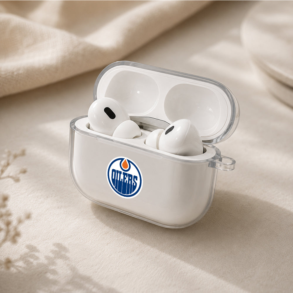 NHL Edmonton Oilers Symbol Protective Apple AirPods Pro 3 Clear Case | Shockproof Cover