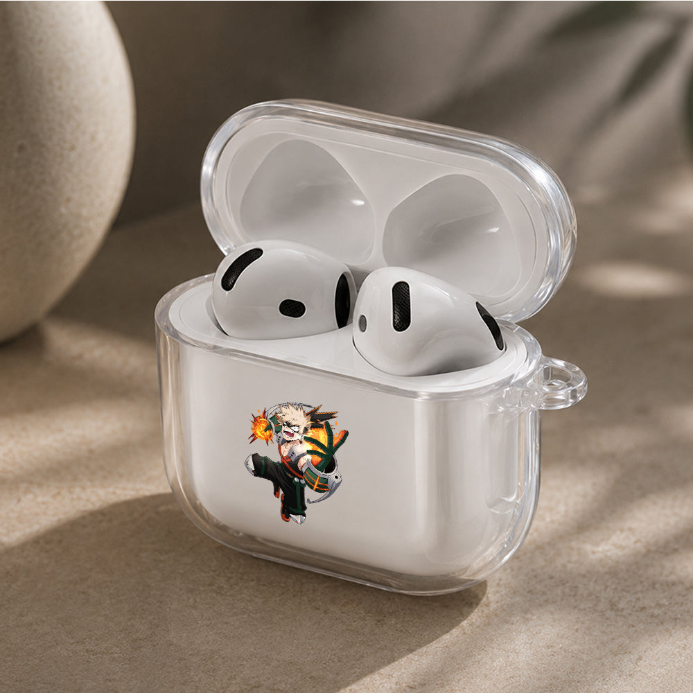 Katsuki Bakugo Unstoppable Blast Protective Apple Airpods 4 Clear Case - Durable Clear Protection