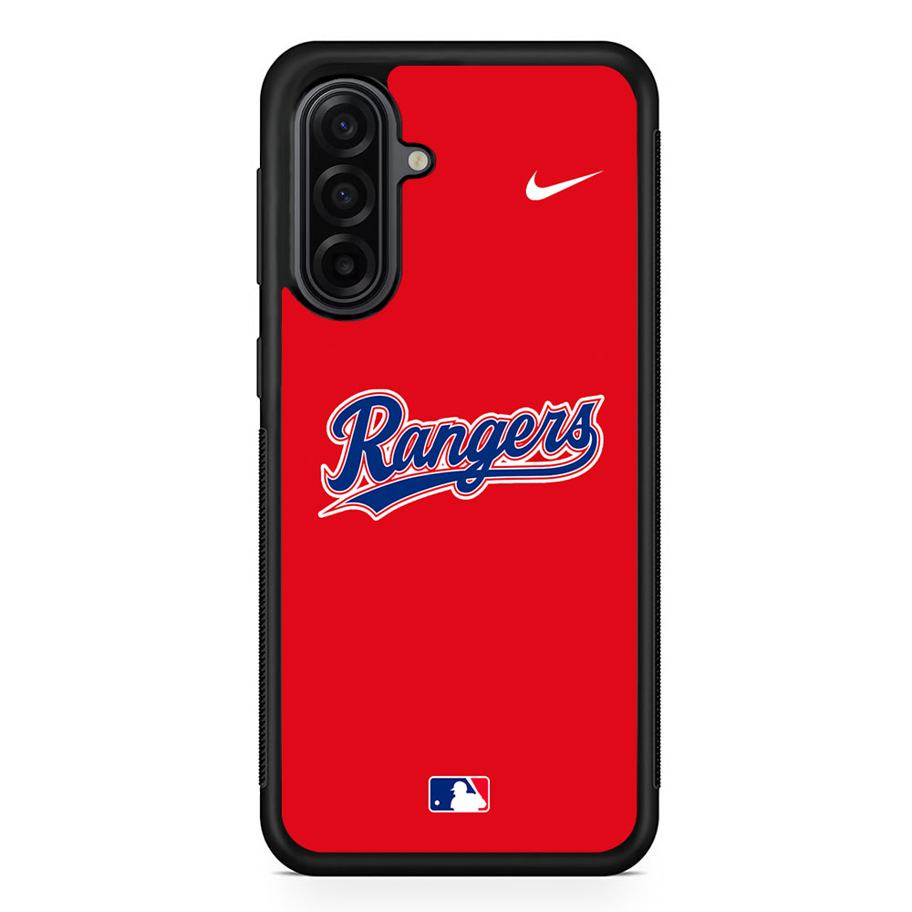 MLB Texas Rangers Red Nike Samsung Galaxy A17 Case | Durable Rubber Samsung Galaxy A17 Phone Case