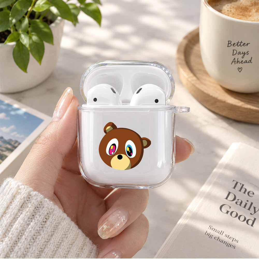 Kanye West Dropout Bear Protective Clear Case Cover For Apple Airpods | Soft Silicone AirPods 1 / 2 Case | Protective Cover